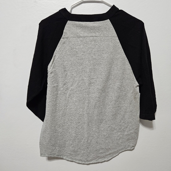 Miami Univesity Hurricane Black Grey Raglan 3/4 Sleeve Shirt Medium Vtg B19 - Picture 2 of 6